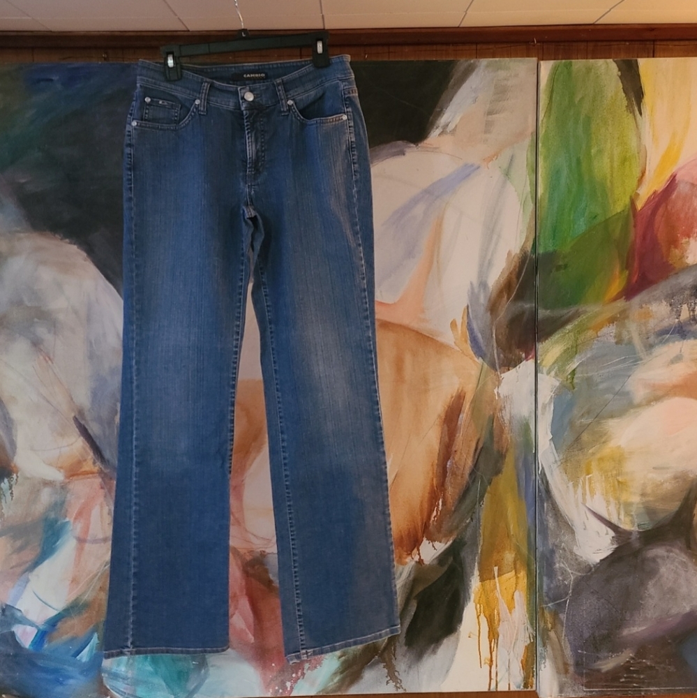 CAMBIO Norah straight leg medium wash jeans